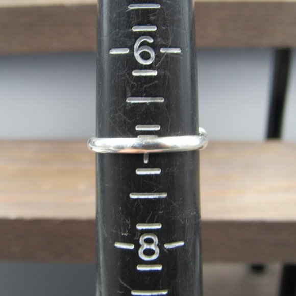 Size 7 Sterling Silver White Pearl & Clear CZ Gem Band Ring Vintage - Picture 5 of 7